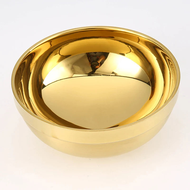 304 Stainless Steel Gold Bowl Household Kitchen Cooking Utensils Ideal for Preparing or Storing Food Peaceful Pleasures Health and Wellness