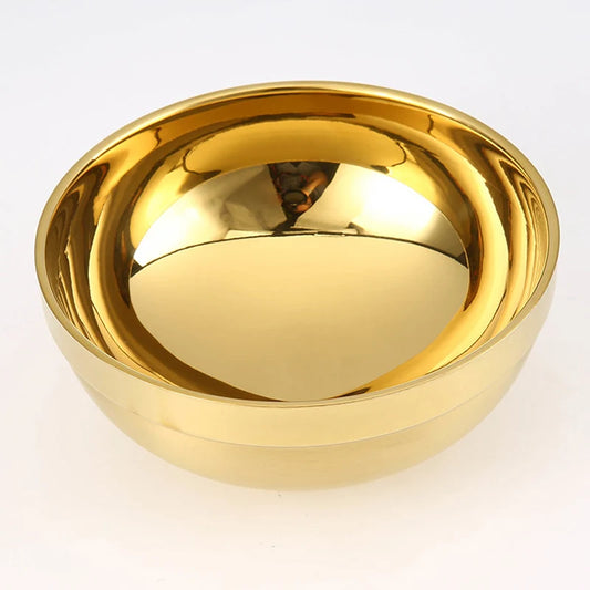 304 Stainless Steel Gold Bowl Household Kitchen Cooking Utensils Ideal for Preparing or Storing Food Peaceful Pleasures Health and Wellness