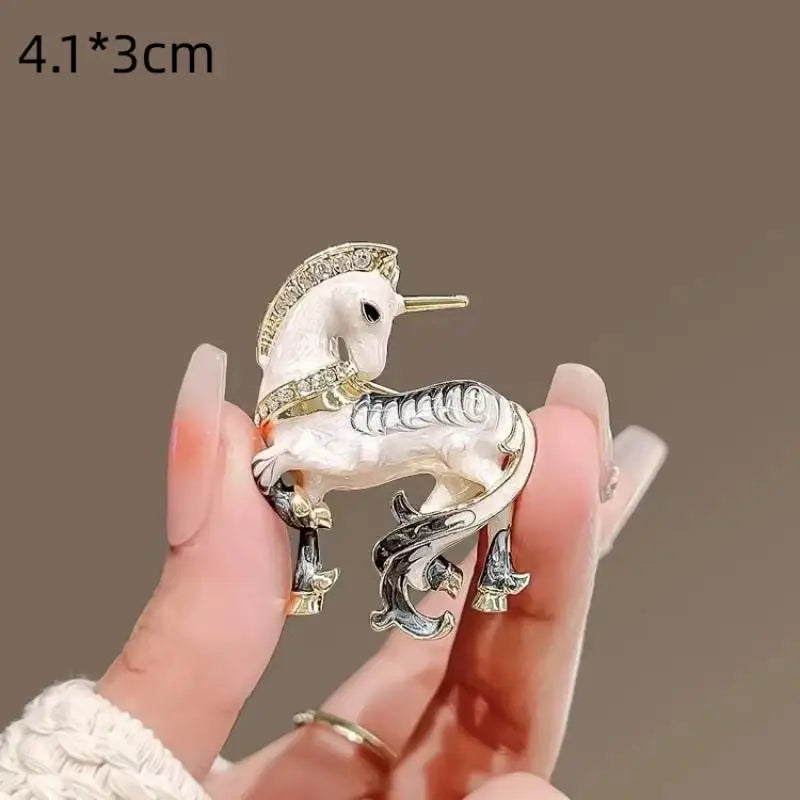 Enamel Horse Brooch | Vintage Zodiac Lapel Pin for Men & Women