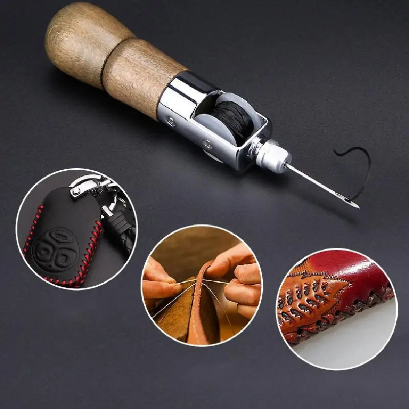 Waxed Leather Thread Sewing Kit – DIY Leather Craft Awl Set Leather Sewing Kit Peaceful Pleasures Health and Wellness