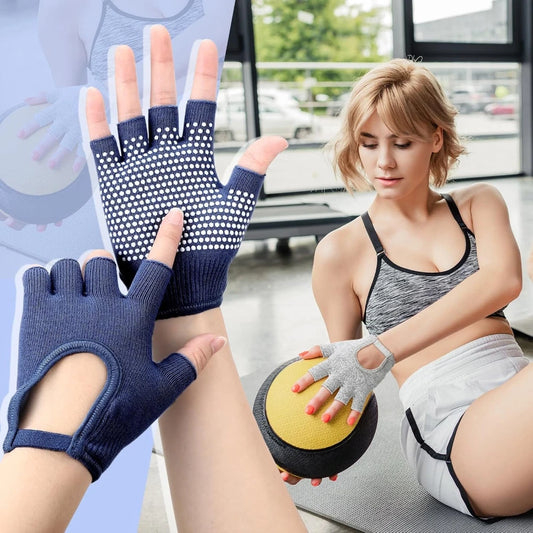 Non Slip Yoga Gloves for Women Fingerless Pilates Gloves with Grips for Yoga Fitness Workout Sports Exercise Gym,Universal Size Peaceful Pleasures Health and Wellness