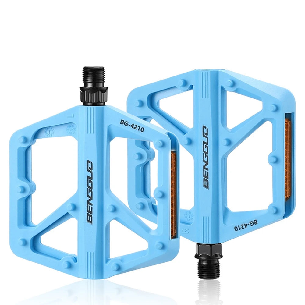 Ultralight Nylon Bike Pedals with Reflector – Double DU Bearing Peaceful Pleasures Health and Wellness Blue france