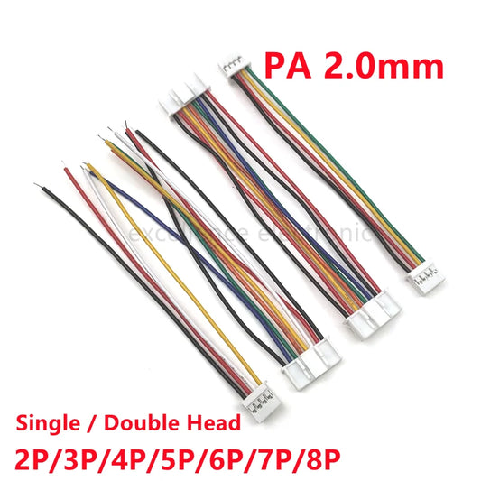 5PCS PA2.0 Terminal Wire Single Double End with Buckle Connection Wire 26AWG 10/15/20CM PA 2.0mm Housing Reverse Same Direction Peaceful Pleasures Health and Wellness 10cm 2p Same direction