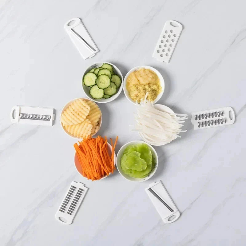 9-in-1 Vegetable Cutter, Slicer & Grater – Manual Kitchen Tool