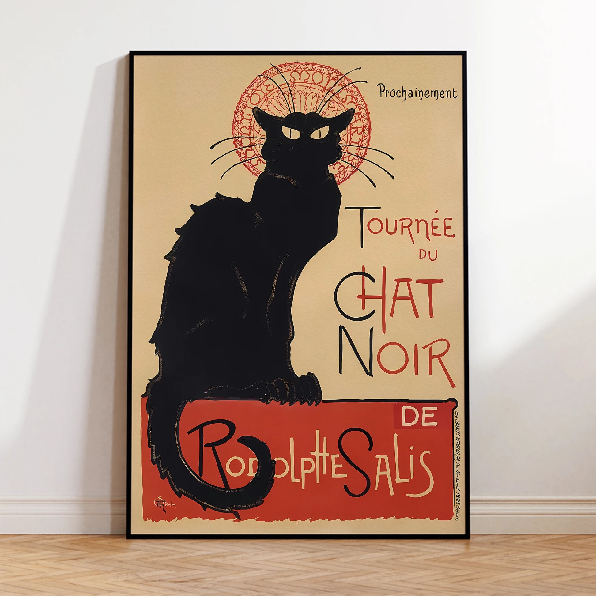 Modern Chat Noir - Black Cat Vintage French Poster Wall Art Prints Canvas Painting Poster Picture For Living Room Home Decor Peaceful Pleasures Health and Wellness G1965-1 50x70cm No Frame