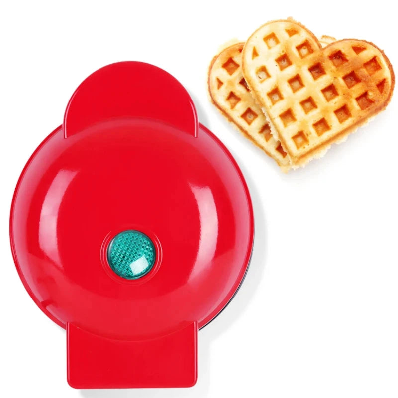 Mini Waffle Maker Bubble Egg Cake Oven Breakfast Love Heart Small Waffle Maker Cooking Appliance for Children's Birthday Parties Peaceful Pleasures Health and Wellness