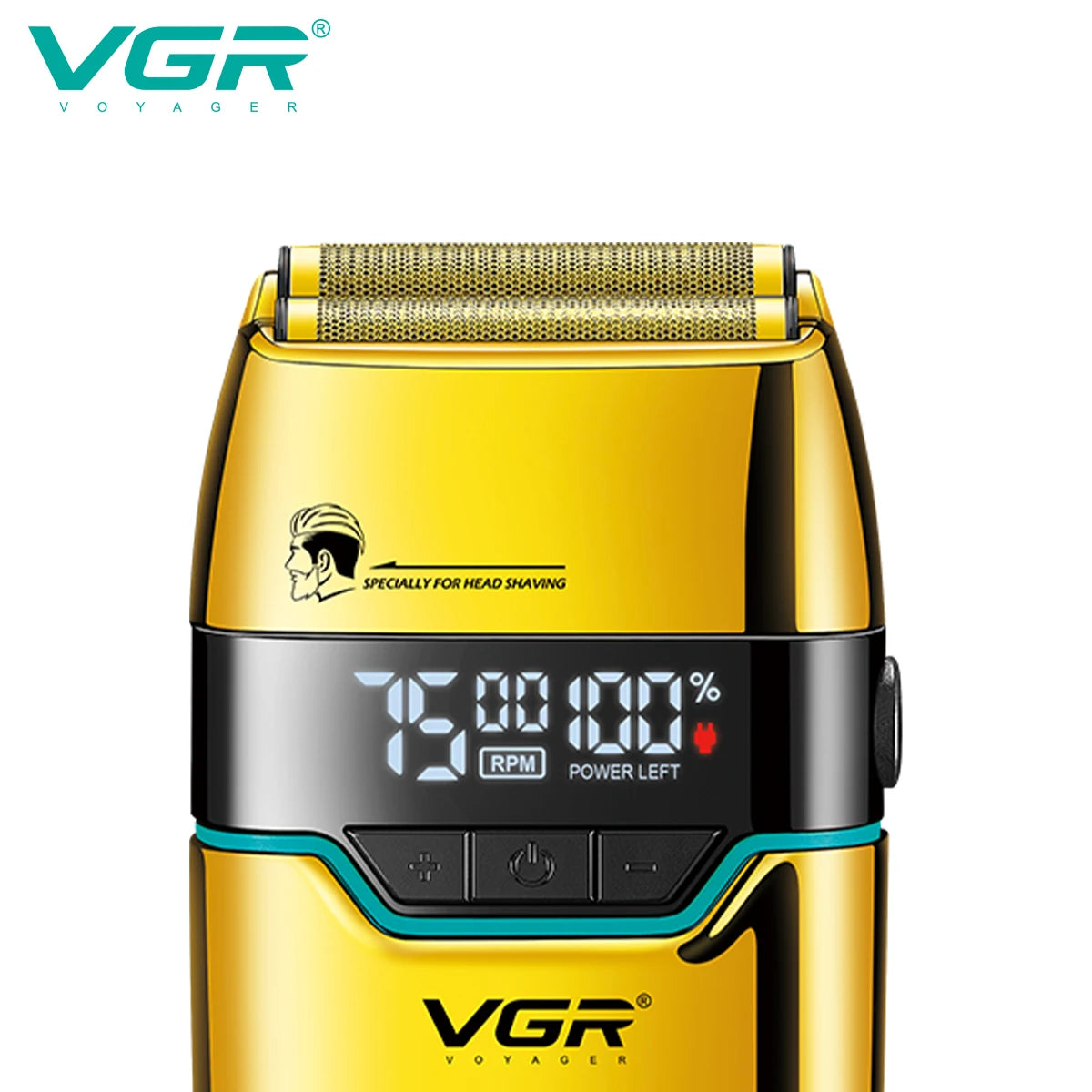 VGR 350 Men's Shaver Convenient Shaver Intelligent Digital Hair Trimming Deep Cleaning Shaver Metal Body Electric Whitening Devi Peaceful Pleasures Health and Wellness