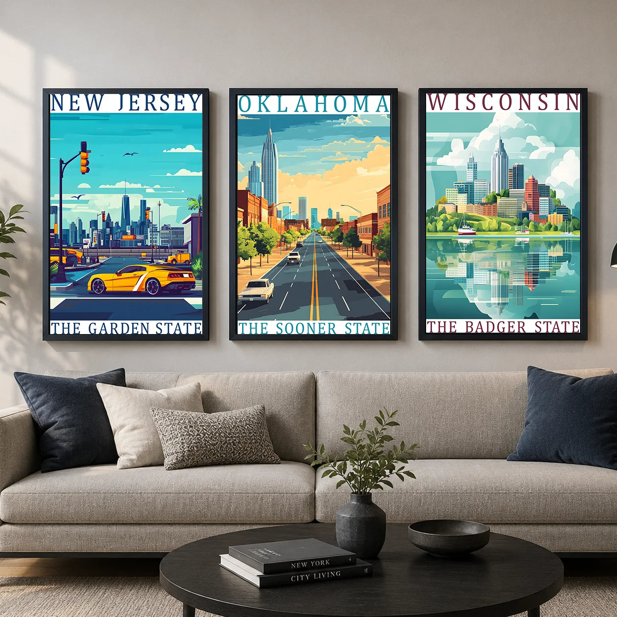 City Landscape Canvas Wall Art | Modern Travel Poster Print Canvas Wall Art Print Peaceful Pleasures Health and Wellness