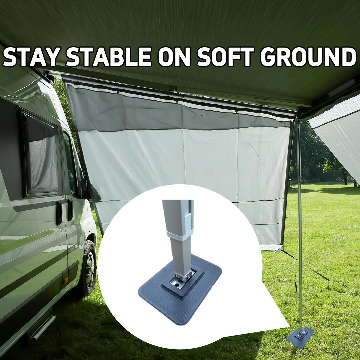 RV Awning Support Pad Heavy-duty Stabilizer Base Suitable Soft Ground