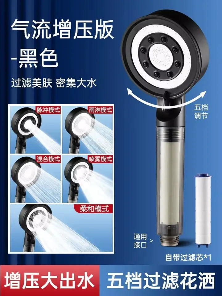High Pressure Shower Head – 5 Jet Modes & Built-In Filter