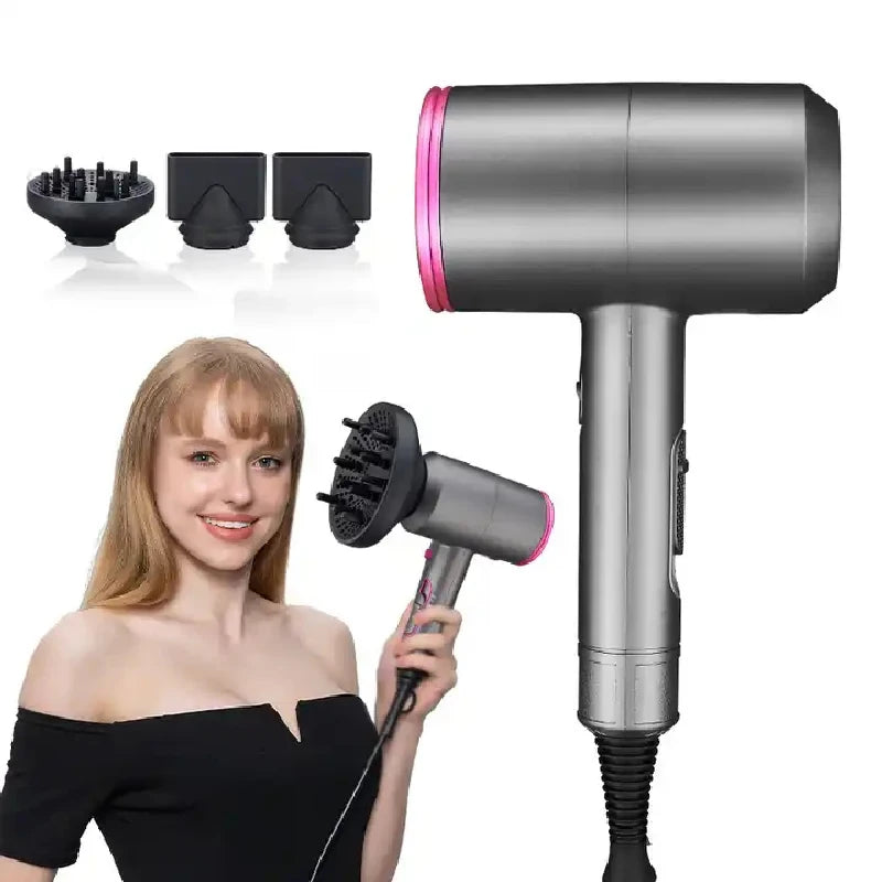 Professional Hair Dryer Strong Wind Hot Air Cold Air Ion Salon HairDryer 1800w Brush Negative Ion Blow Dryer with Diffuser Peaceful Pleasures Health and Wellness