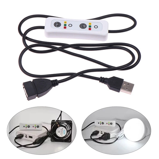 1Pc High Quality 3-Timing 0.5h/1.5h/3h 3-Speed Controller For USB Ceiling Fan LED Lamp Power Extension Switch Cable Length 70cm Peaceful Pleasures Health and Wellness Default Title