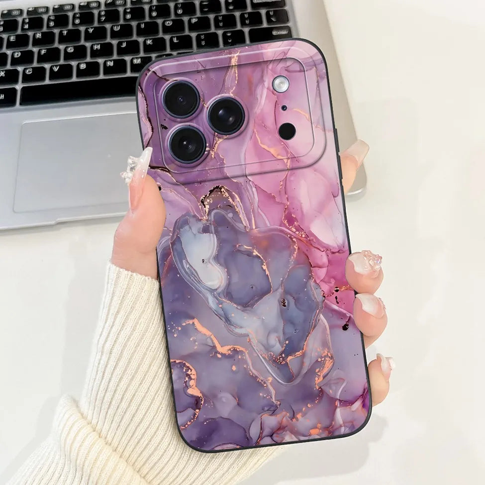 iPhone 17 Pro Silicone Case | Cute Kawaii Floral Painted Cover