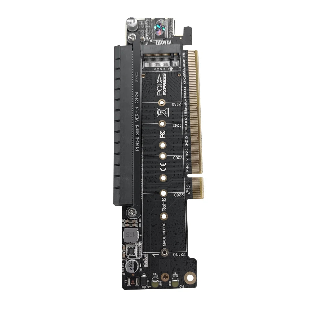 PCIe X16 To X8+X4+X4 Split Expansion Adapter Card PCIE4.0 Expansion Riser Card Extended Card Support 2280/2260/2242/2230 SSD Peaceful Pleasures Health and Wellness
