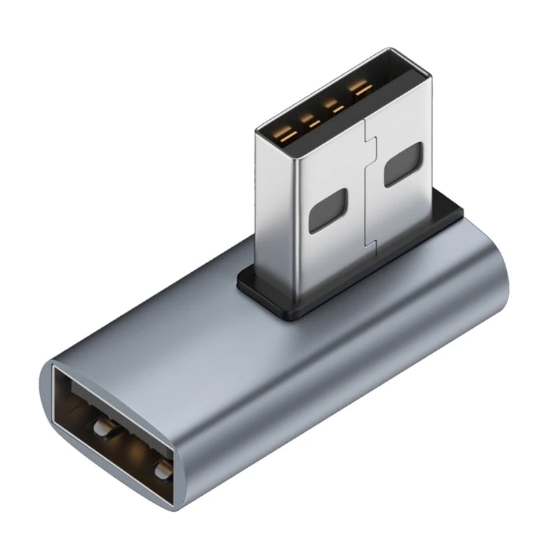 90 Degree USB 3.0 Male to Female Right Angle Extension Adapter USB Upward Elbow Adapter 10Gbps For Laptop PC Connector Converte Peaceful Pleasures Health and Wellness Middle reverse side
