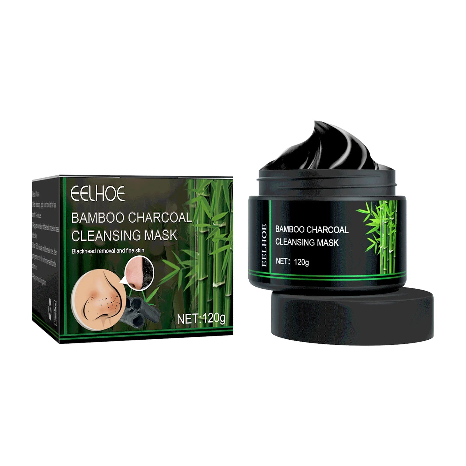 Bamboo Charcoal Blackhead Peel-Off Mask – Deep Pore Cleansing Peaceful Pleasures Health and Wellness 120g Boxed