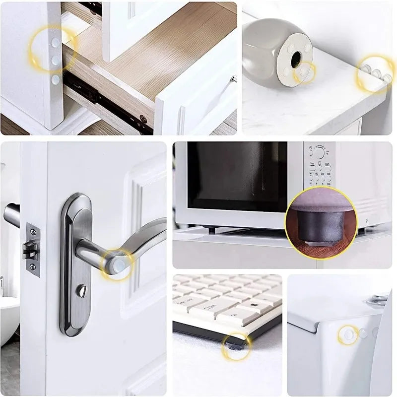 Self-Adhesive Clear Silicone Cabinet Door Bumpers & Cushion Pads