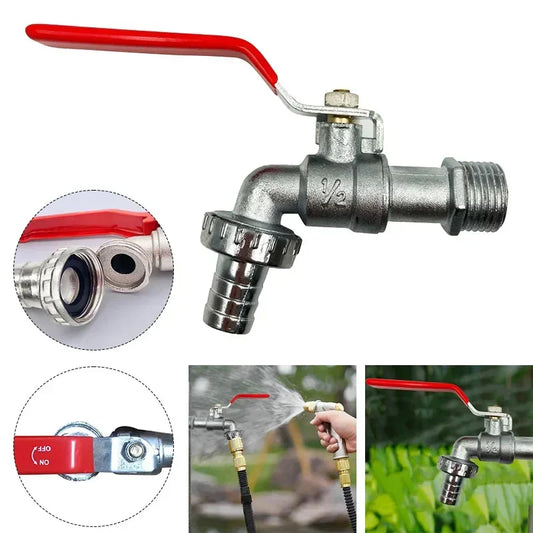 1/2" Brass Garden Faucet IBC Tank Water Tap | Antifreeze Valve Garden Ball Valve Tap Oasis Select