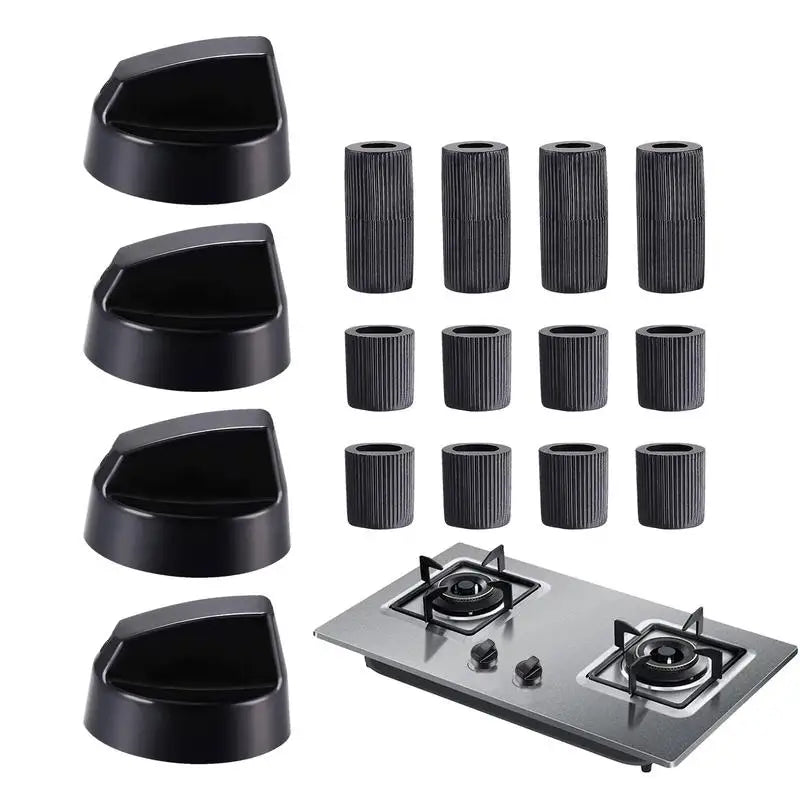4 Sets Stove Top Control Knobs Univer-sal Thermostat Stove Button Knobs Accessories For Home Kitchen Cookers Knobs & Adapters Peaceful Pleasures Health and Wellness