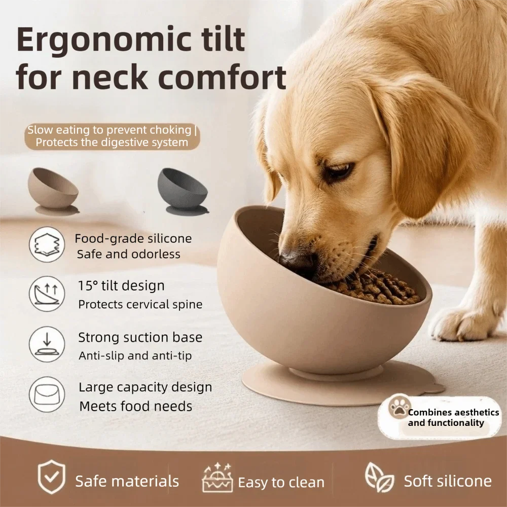 Elevated Slow Feeder Pet Bowl | Non-Slip Silicone Suction Cup