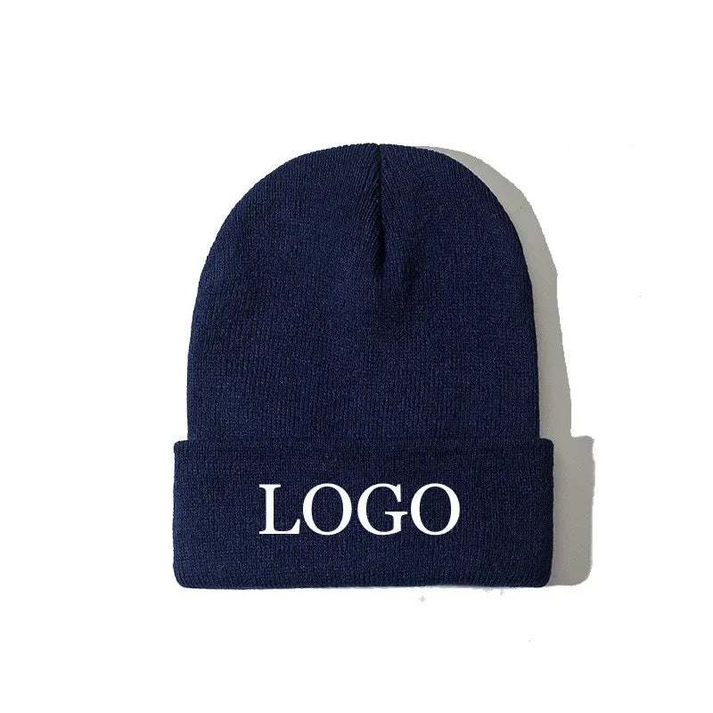 Custom Logo Ribbed Knit Beanie Hat | Unisex Winter Skullcap
