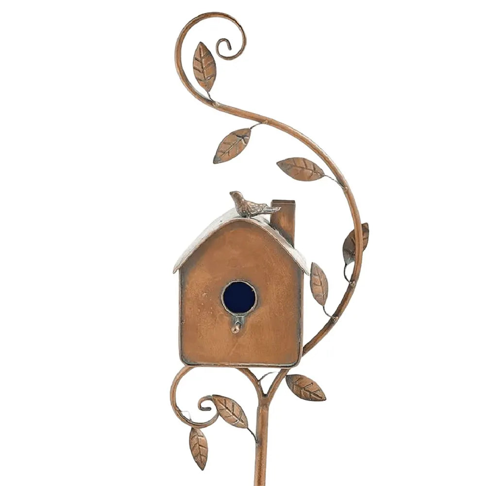 Metal Birdhouse Garden Stake | Outdoor Yard & Patio Decor