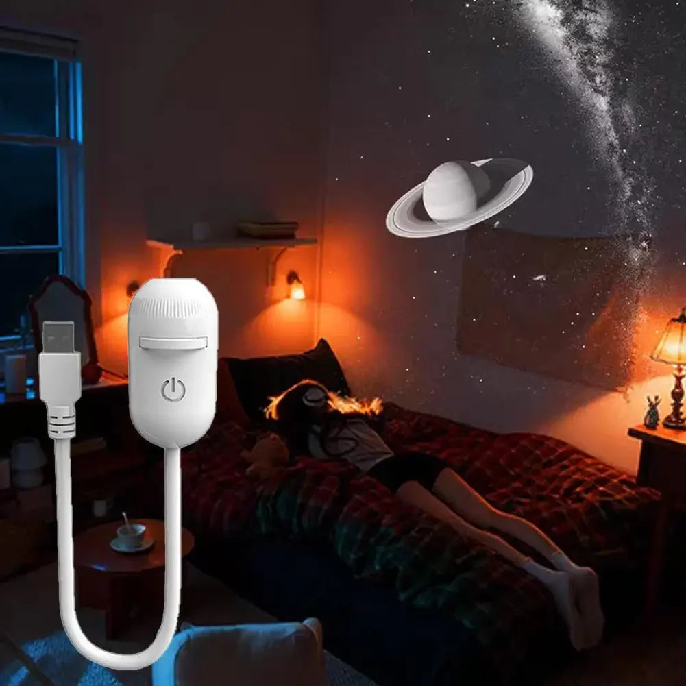 2-in-1 Galaxy Starry Sky Projector Portable 360° Rotate Mini LED Night Light Atmosphere Decor for Bedroom Home Party Peaceful Pleasures Health and Wellness