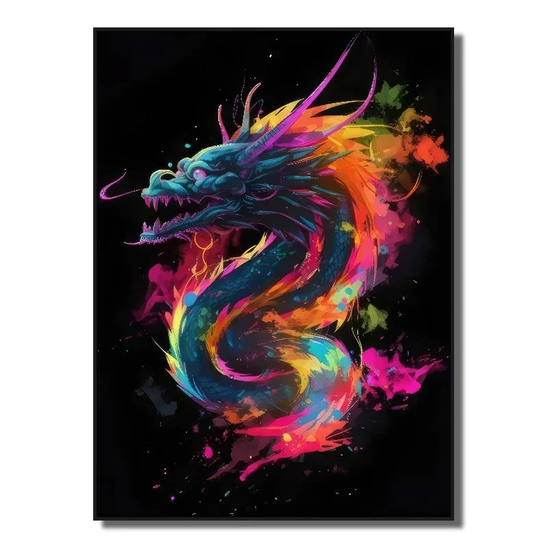 Neon Red Video Game Character Canvas Wall Art | Unframed Poster