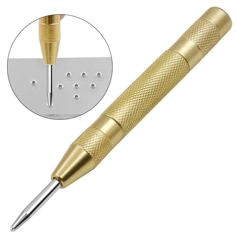 1pcs Automatic Center Punch Automatic Metal Punch Tool Woodworking Tools Loaded Marker Wood Chisel Joinery Carpenter Tool Peaceful Pleasures Health and Wellness