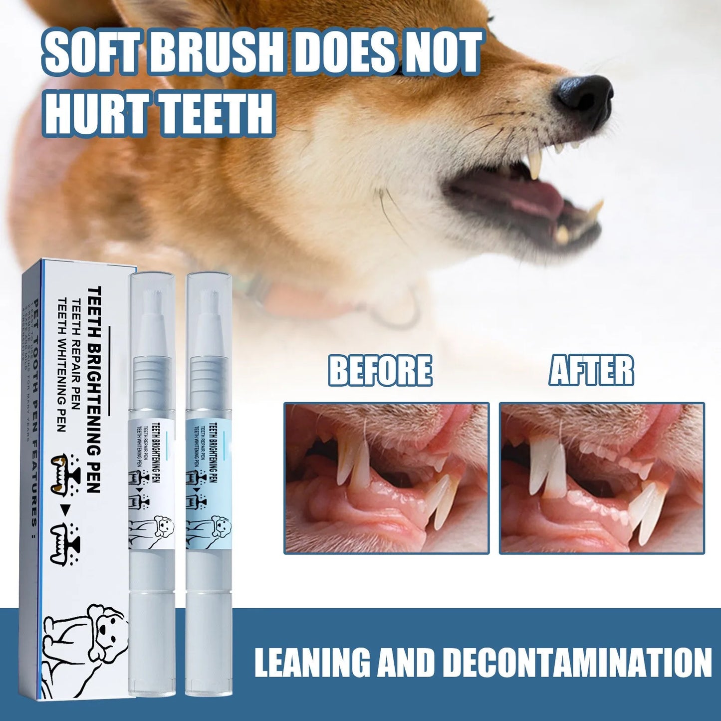 Pet Teeth Cleaning Pen – Tartar & Stain Remover Dogs & Cats
