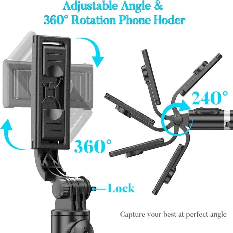 Selfie Stick Tripod with Light & Wireless Remote, Portable Bluetooth Retractable 70CM Phone Holder for Travel Vlog. Peaceful Pleasures Health and Wellness