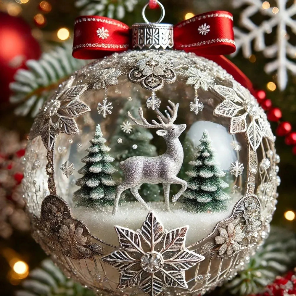 2D Acrylic Christmas Tree Ornaments – 7-Piece Flat Pendant Set