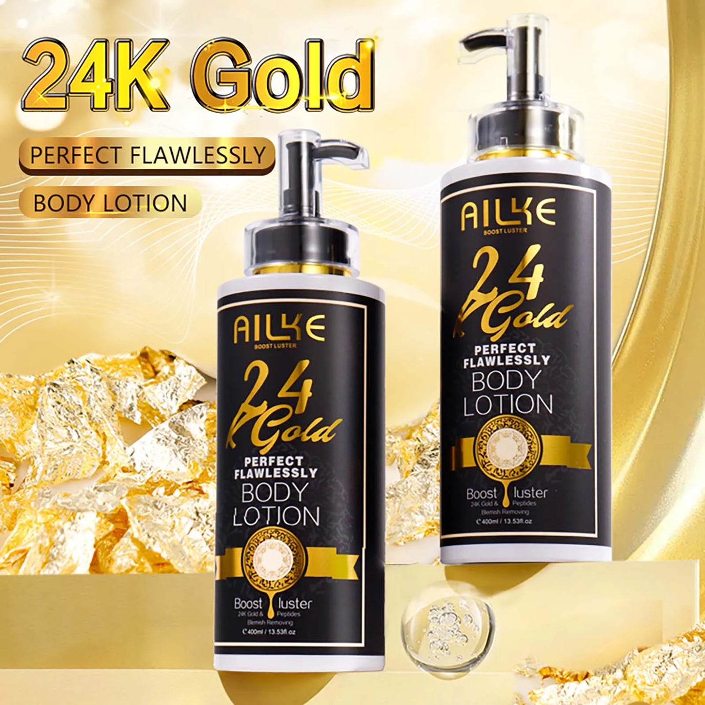 AILKE 24K Gold Body Lotion | Brightening, Niacinamide & Vitamin C
