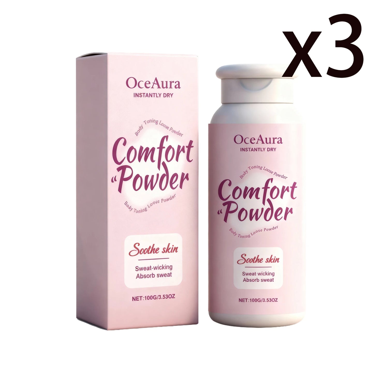 OceAura Comfort Talcum Body Powder – Sweat Absorbing 100g