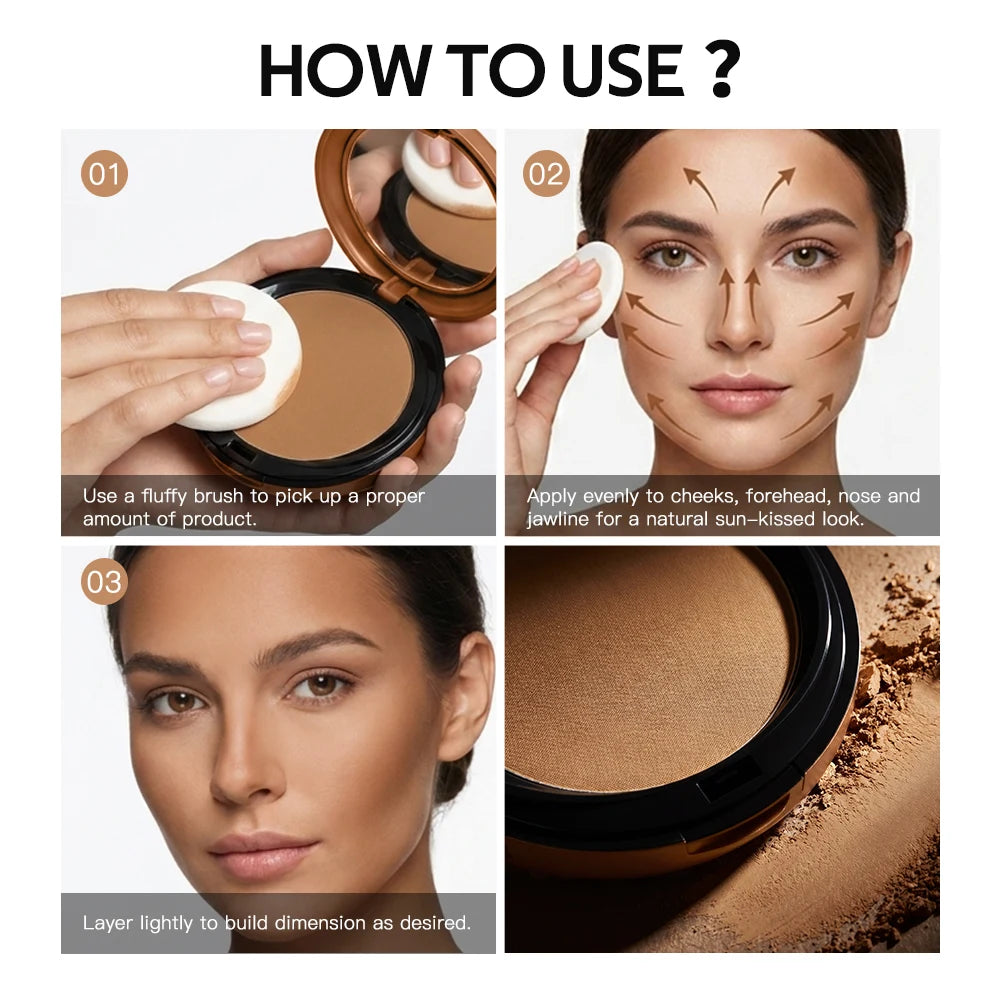 Long Lasting Compact Powder Waterproof Sweatproof Soft Matte Oil Control Setting Powder Face Makeup Cosmetic Peaceful Pleasures Health and Wellness