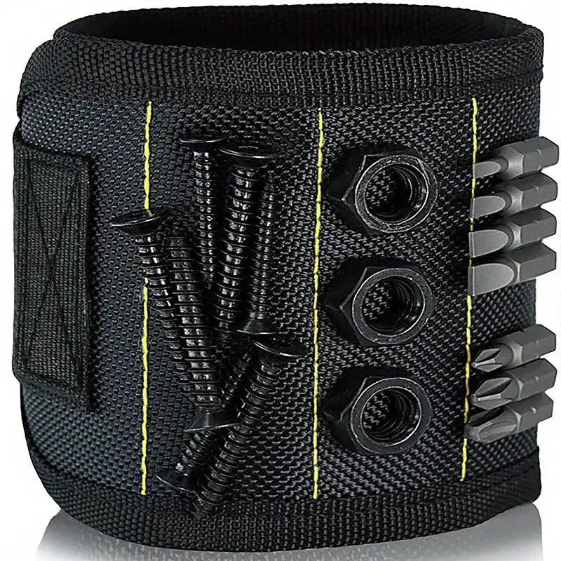 Magnetic Wrist Strap Tool Band | Screw & Parts Holder Magnetic Tool Wristband Peaceful Pleasures Health and Wellness black