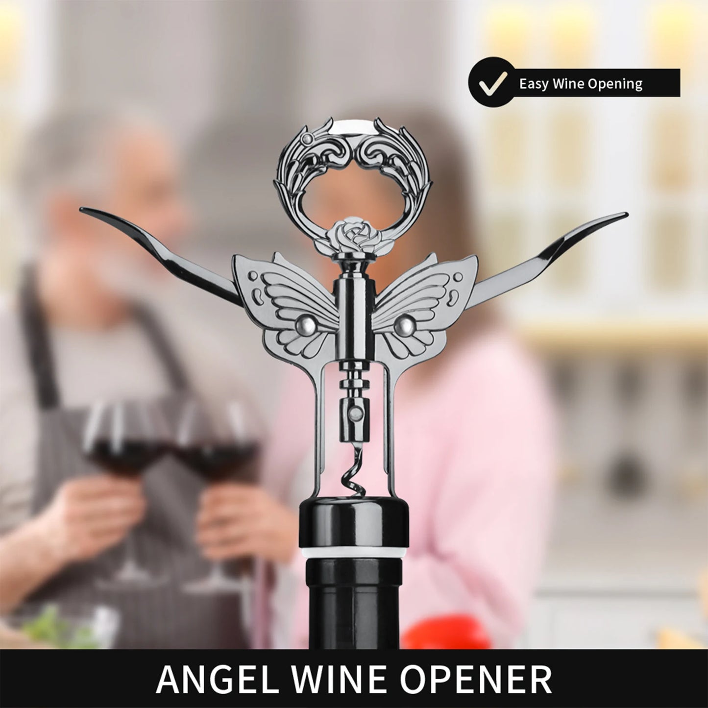 Gold Wine Beer Opener with Foil Knife Free Shipping Butterfly Bottle Opener Bat Wine Corkscrew Gunmetal Plated Level Corks Pull Peaceful Pleasures Health and Wellness