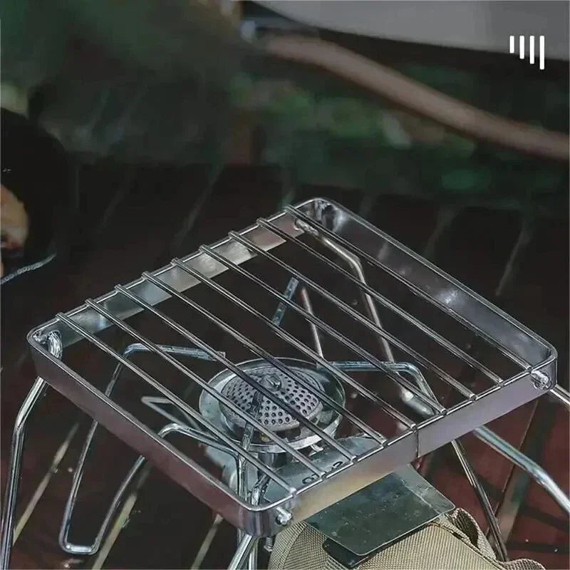 Portable Folding Stainless Steel Camping Stove & BBQ Rack
