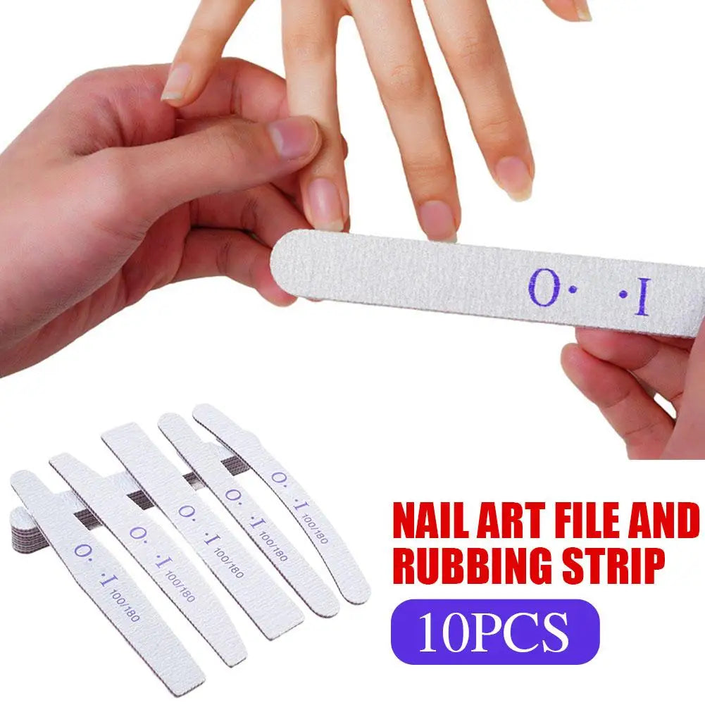 10PCS Nail Files 100/180, Professional Nail File and Buffers, Reusable Double-Sided Emery Board for Nail Manicure Kit for Women Peaceful Pleasures Health and Wellness