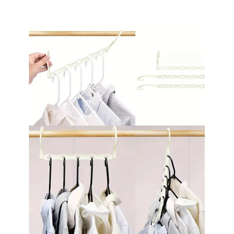 Space Saving Storage Hangers Multifunction Plastic Clothes Racks Rotary Organizer Hangers 5 Hole Magic Closet Wardrobe Organizer Peaceful Pleasures Health and Wellness