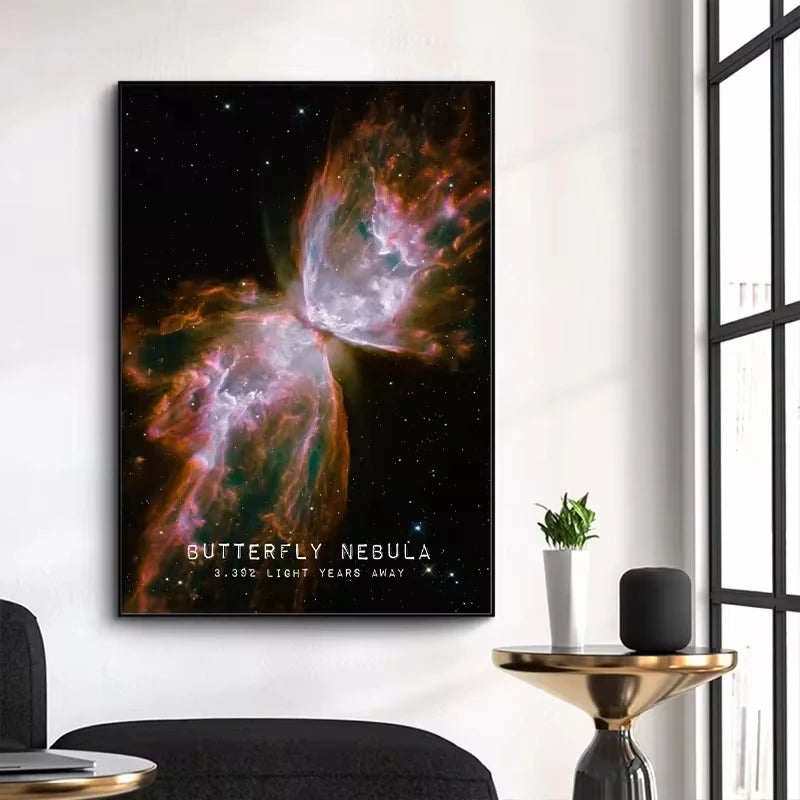 Butterfly Nebula The Andromeda Galaxy Veil Nebula Cosmos Learning Poster Canvas Painting Wall Art Picture for Room Home Decor Peaceful Pleasures Health and Wellness