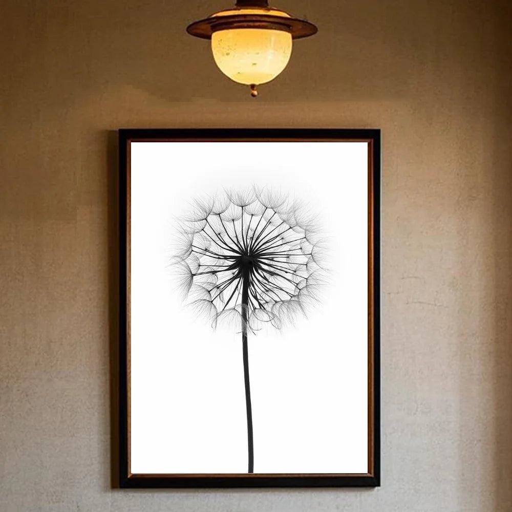 Black and white ink Flowers Poster HD art sticky wall waterproof home living room bedroom bar aesthetic decoration Peaceful Pleasures Health and Wellness z5 40X50cmNoframe