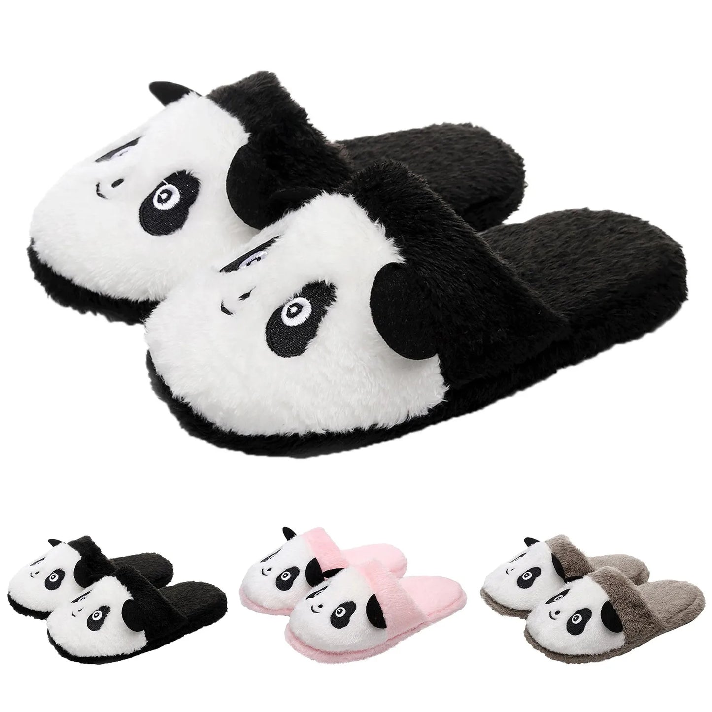 Cute Panda Plush House Slippers | Soft Non-Slip Fleece Winter