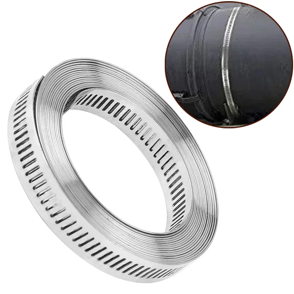 9.8ft Adjustable Large Hose Clamps Worm Gear Stainless Steel Clamp+6 Fasteners Automobiles Accessories Clamp And Fasteners Peaceful Pleasures Health and Wellness