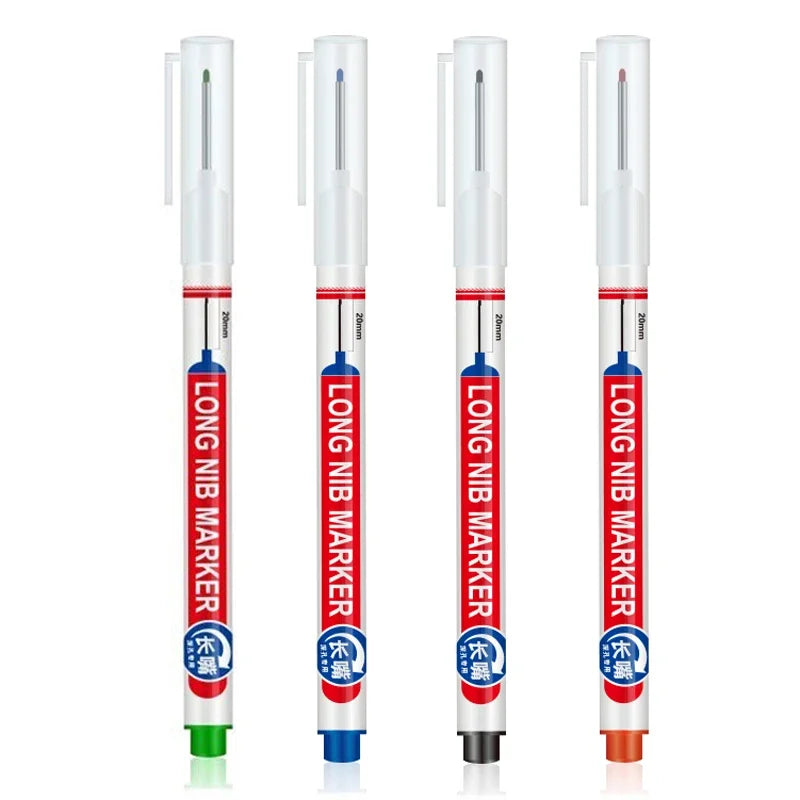 4-Pack 20mm Long Nib Deep Hole Marker Pens – Wood & Metal