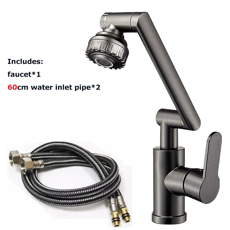 Rotating Dual-Mode Kitchen & Bathroom Faucet – Hot & Cold