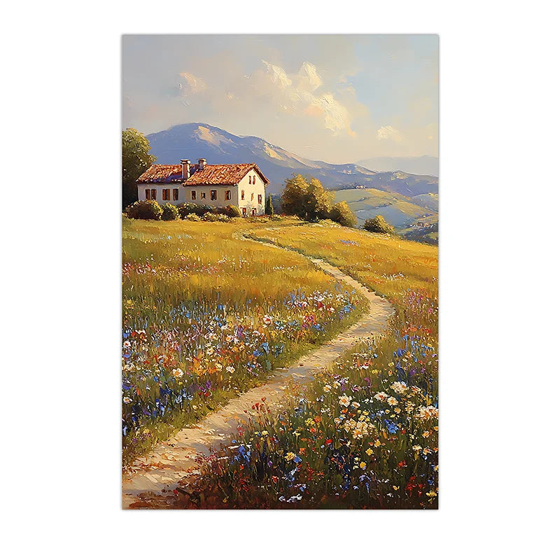 Landscape Wall Art, Nordic Plant Canvas Painting, Wildflower Botanical Meadow Poster Print for Bedroom Living Room Wall Decor Peaceful Pleasures Health and Wellness 03 15x20cm No Frame China Mainland