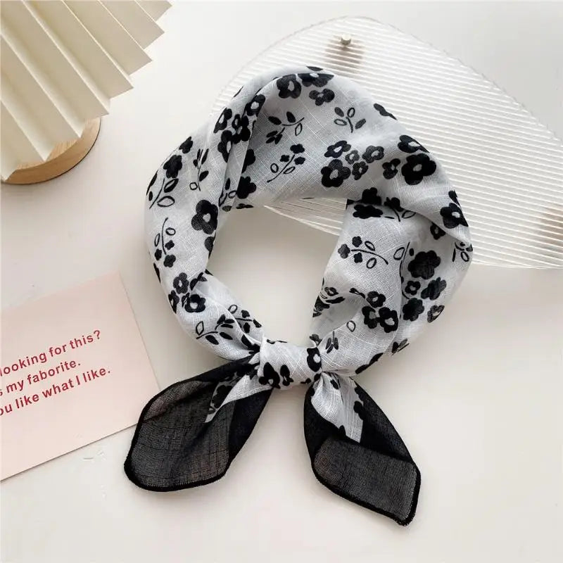 58cm Square Scarf – Handkerchief Print Neck, Hair & Bag Wrap