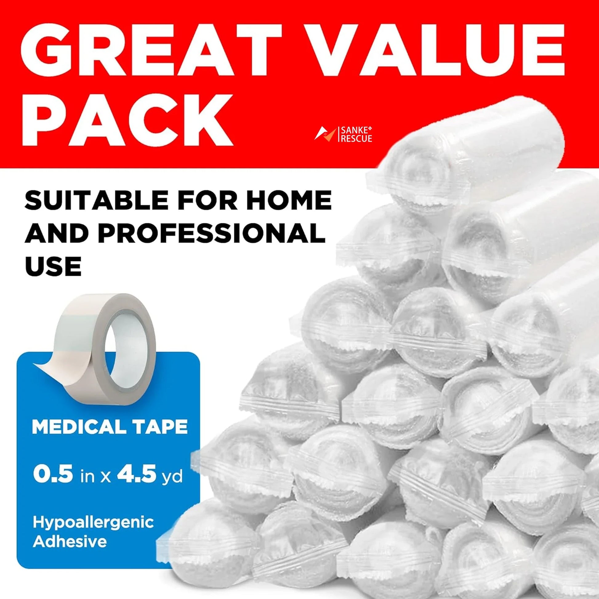 7.5/10cm X 4.5m Cotton PBT Elastic Bandage Medical Supply Conforming First Aid Gauze Rolls for Wound Dressing Emergency Care Peaceful Pleasures Health and Wellness