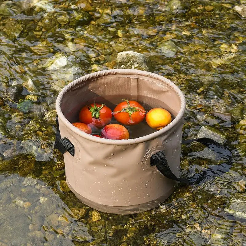 Outdoor Camping Folding Water Bucket Multi-functional Large-capacity Portable Fishing Bucket Storage Telescopic Water Bucket Peaceful Pleasures Health and Wellness
